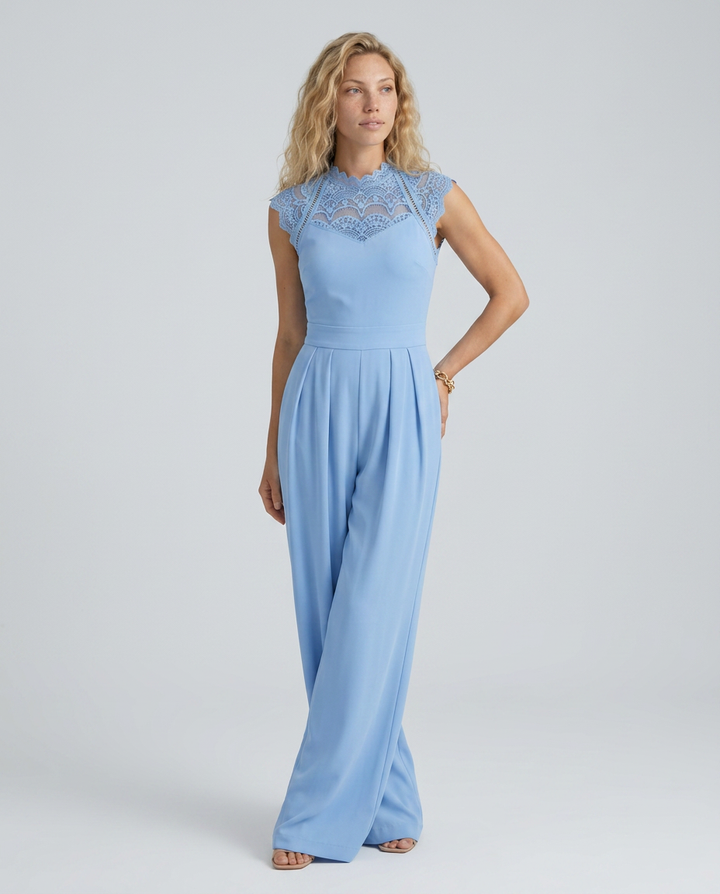 Nell | Wide-Leg Jumpsuit with Lace Bodice