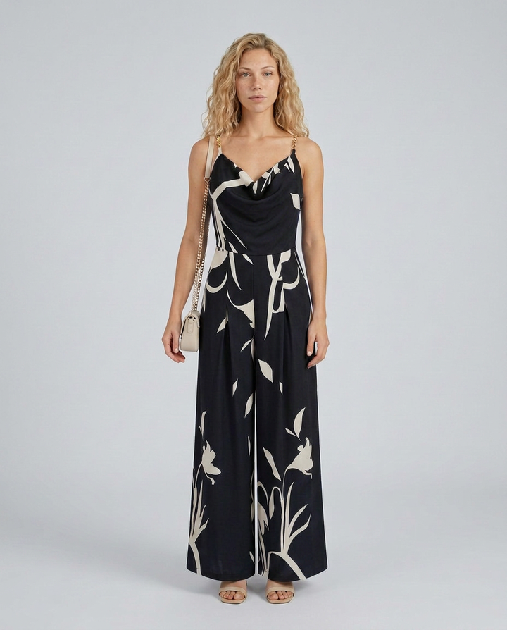 Leticia | Wide-Leg Jumpsuit with Floral Print