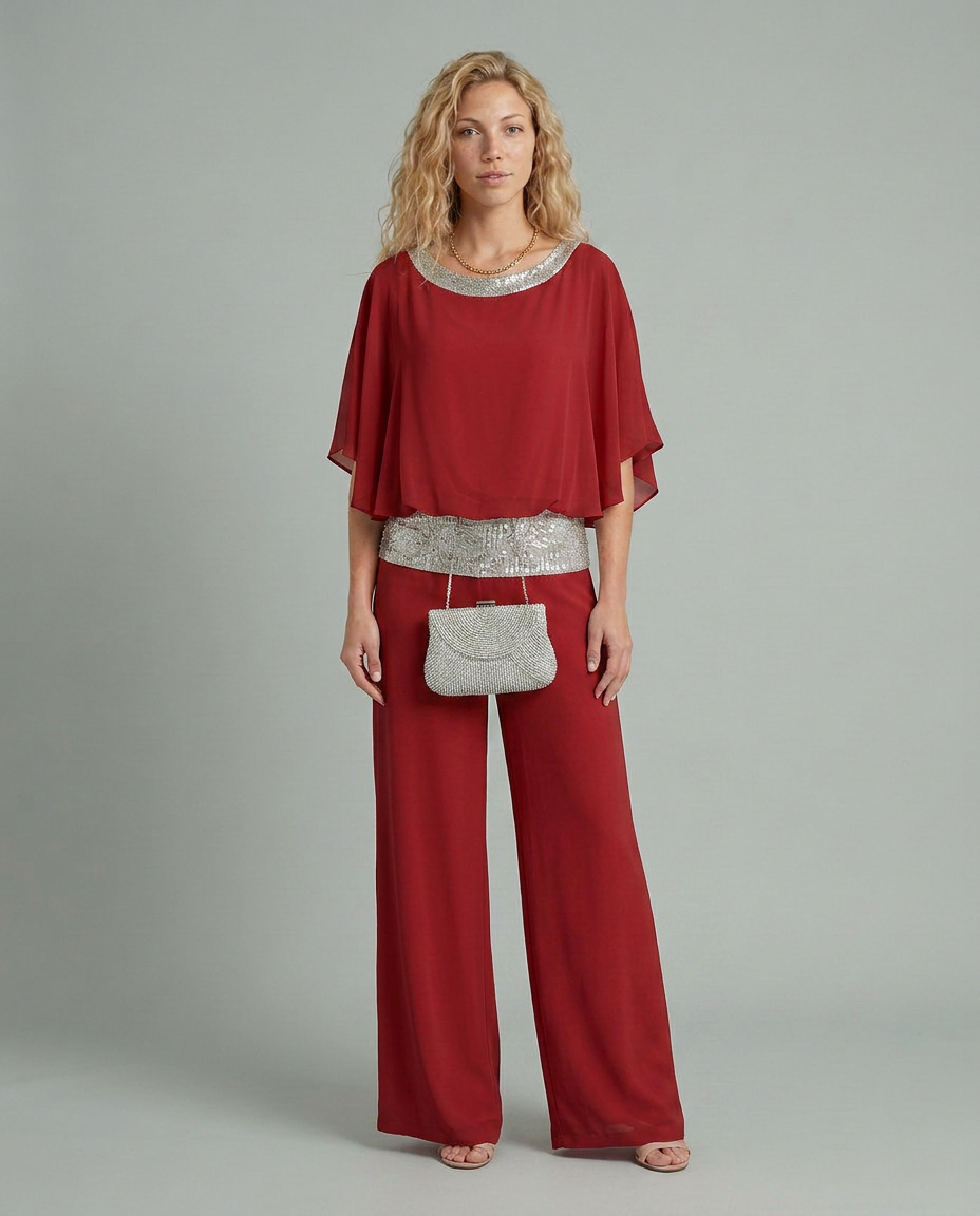 Lorrie | Wide-Leg Jumpsuit with Sequin Waist Detail