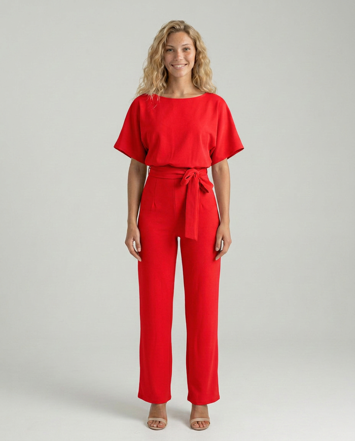 Arline | Jumpsuit with Tie Waist and Wide-Leg Trousers