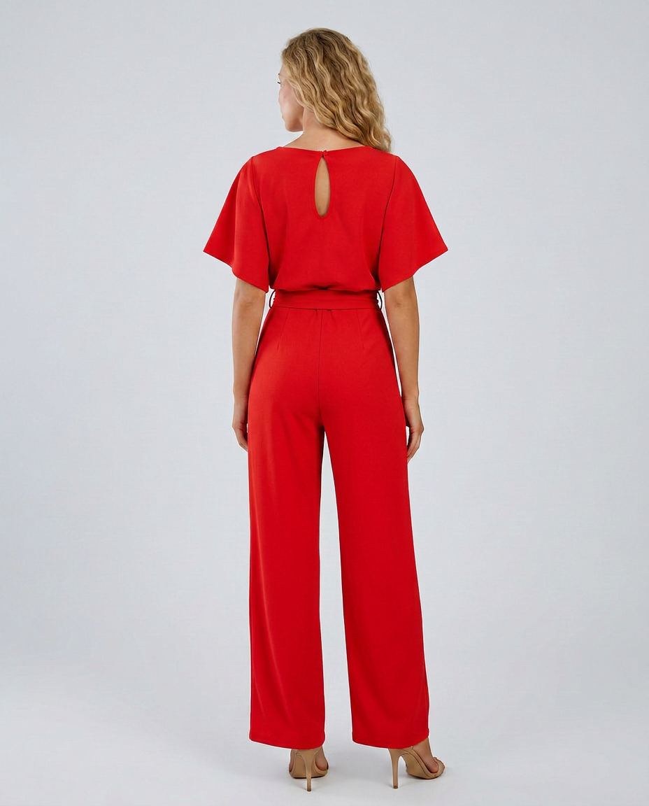 Arline | Jumpsuit with Tie Waist and Wide-Leg Trousers