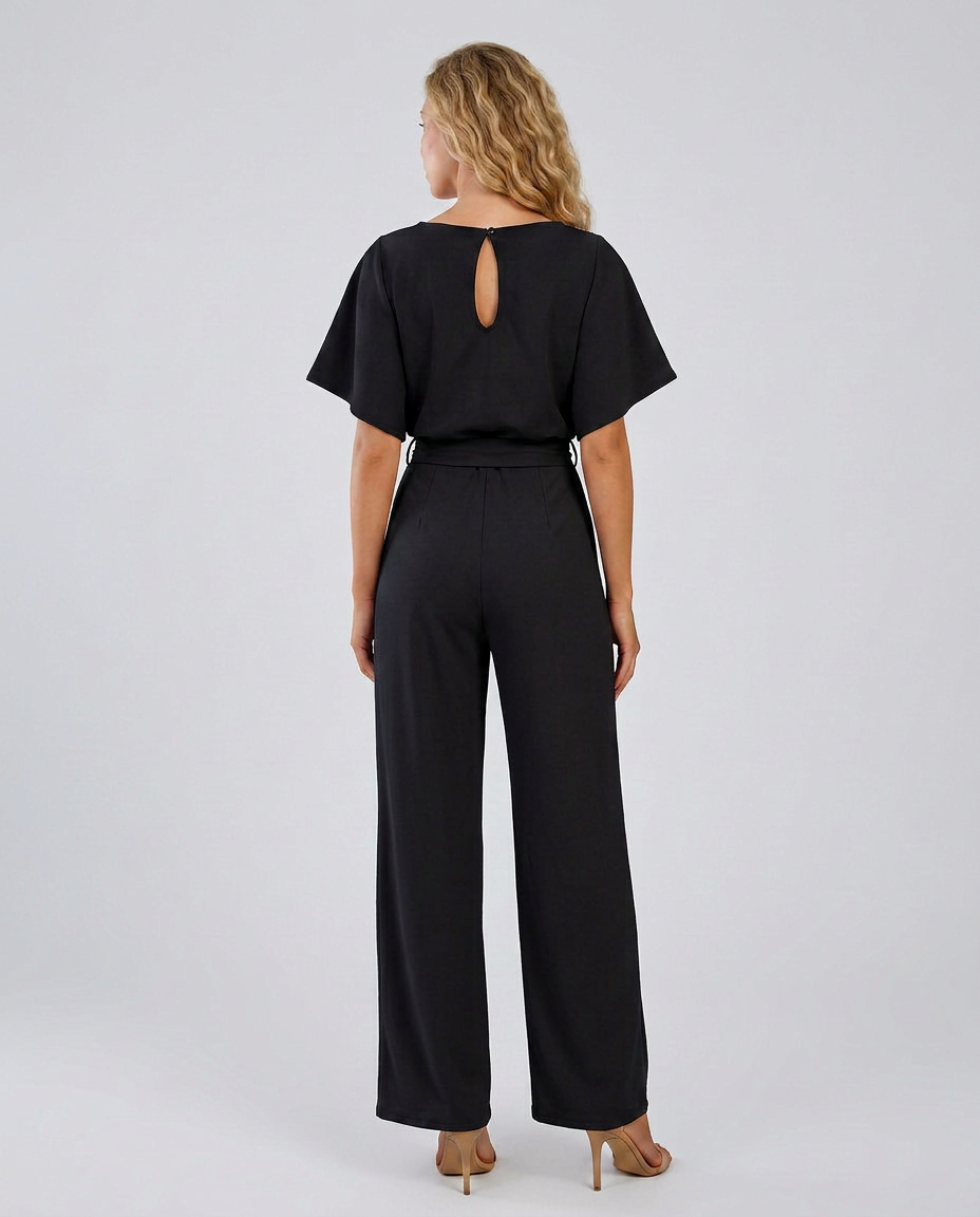 Arline | Jumpsuit with Tie Waist and Wide-Leg Trousers