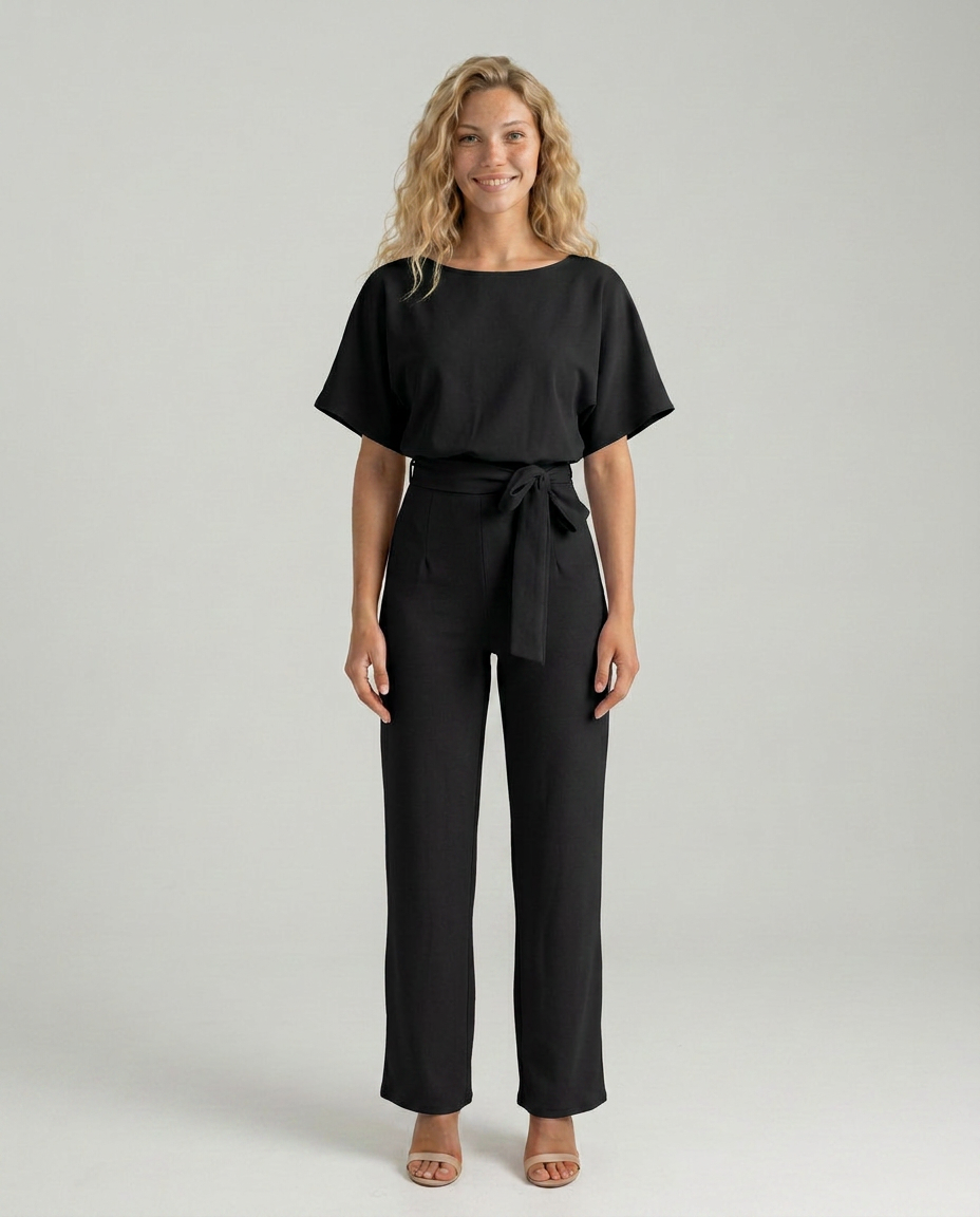 Arline | Jumpsuit with Tie Waist and Wide-Leg Trousers