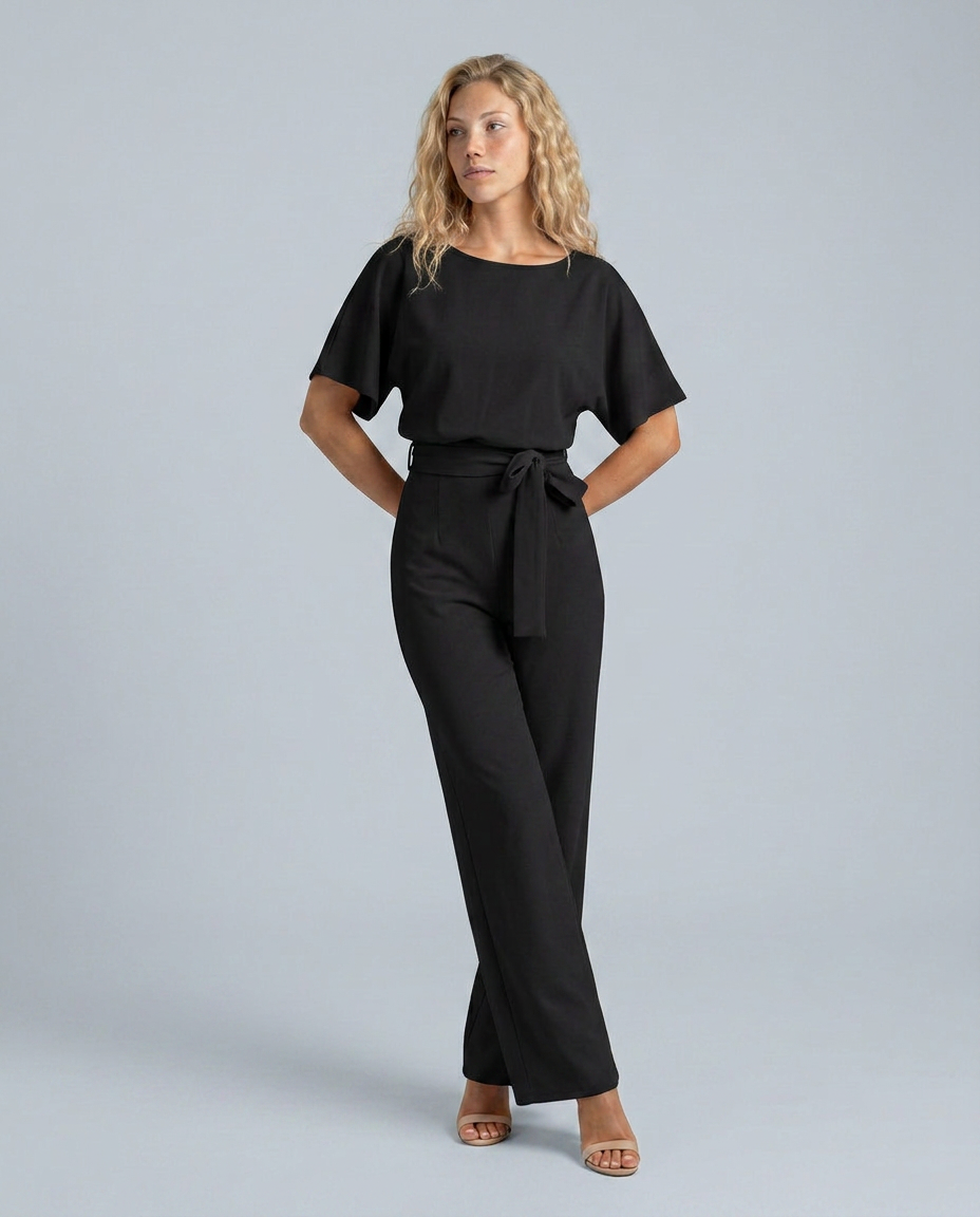 Arline | Jumpsuit with Tie Waist and Wide-Leg Trousers