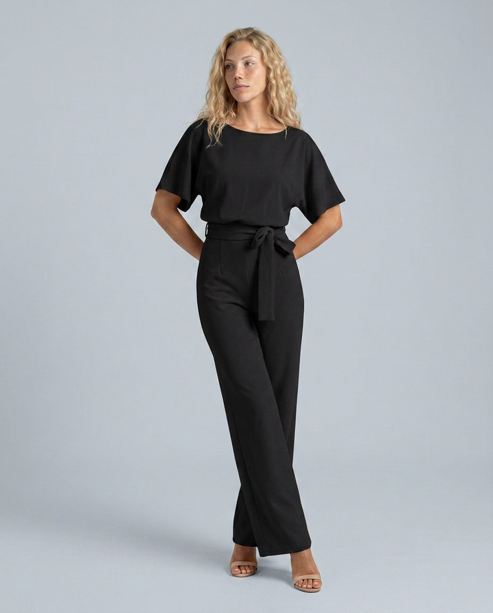 Arline | Jumpsuit with Tie Waist and Wide-Leg Trousers