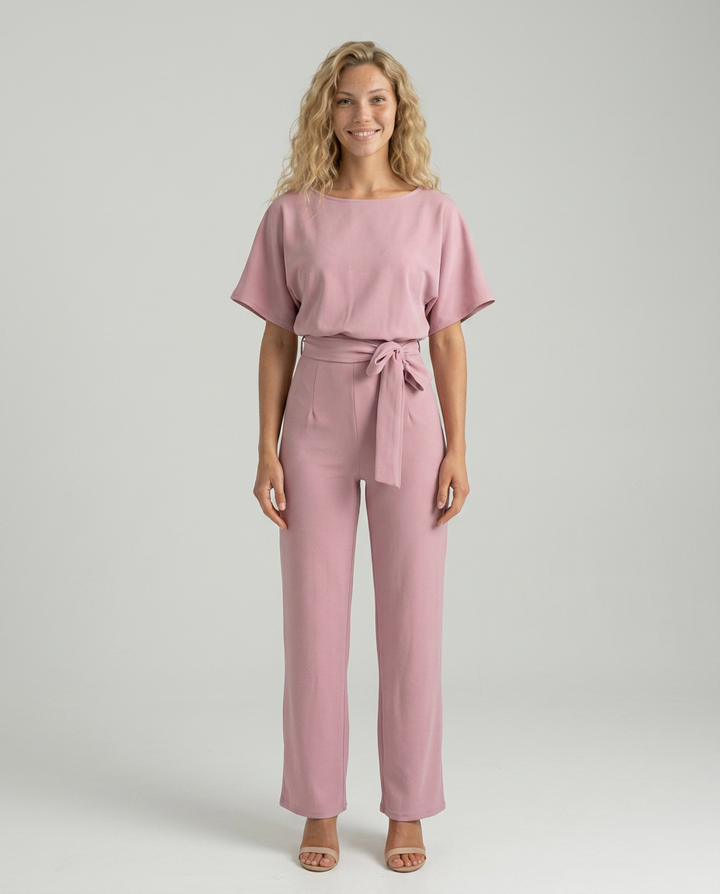 Arline | Jumpsuit with Tie Waist and Wide-Leg Trousers