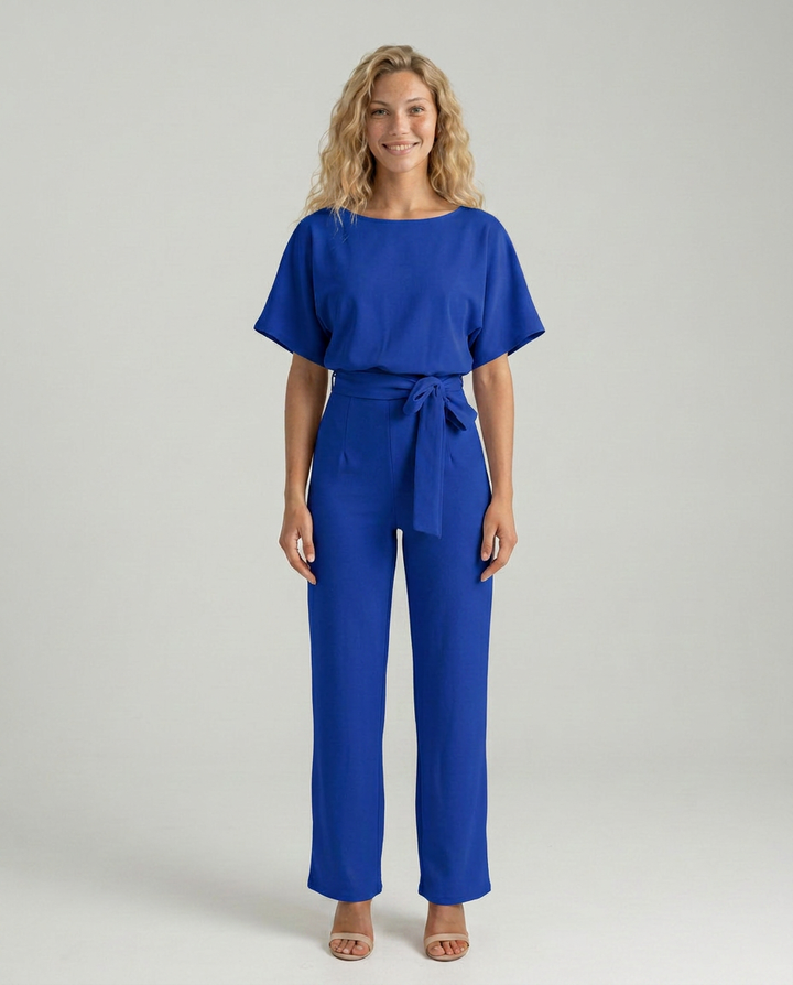 Arline | Jumpsuit with Tie Waist and Wide-Leg Trousers