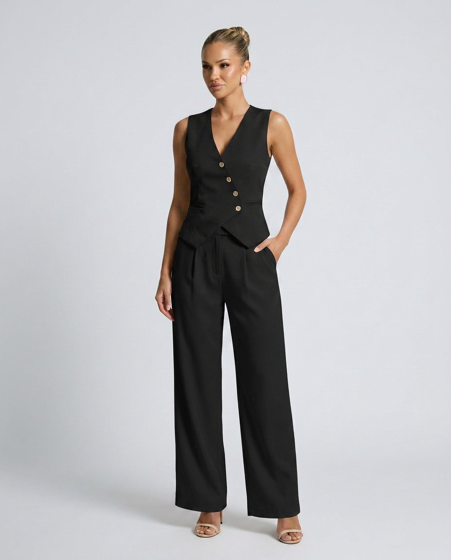 Beryl | Tailored Set with Vest-Style Bodice