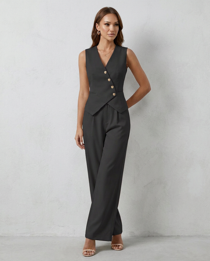 Beryl | Tailored Set with Vest-Style Bodice