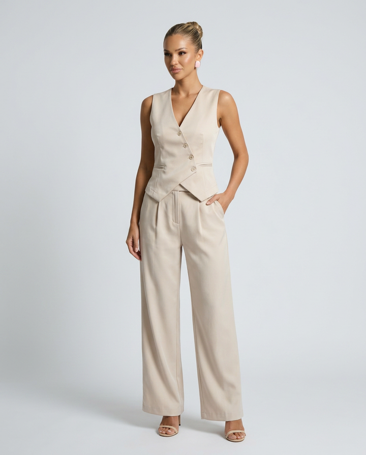 Beryl | Tailored Set with Vest-Style Bodice