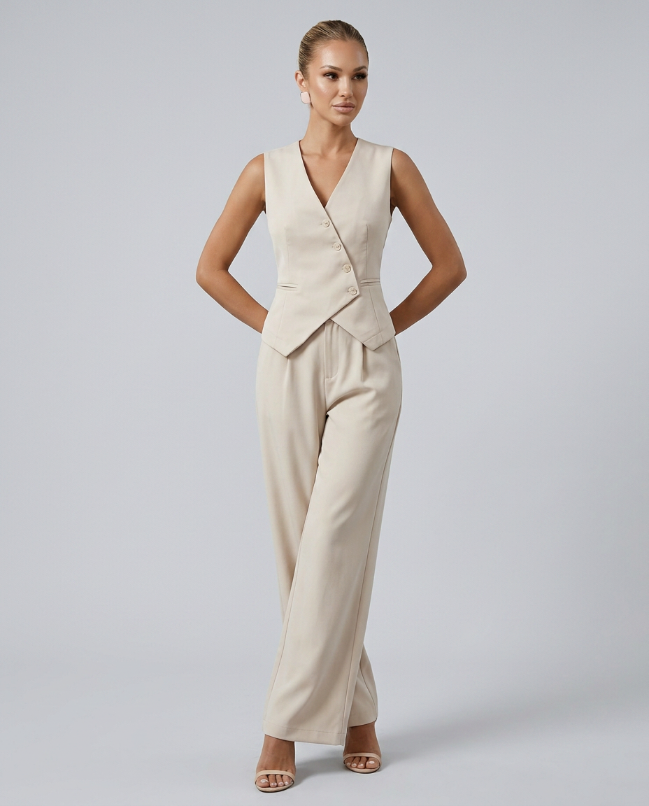 Beryl | Tailored Set with Vest-Style Bodice