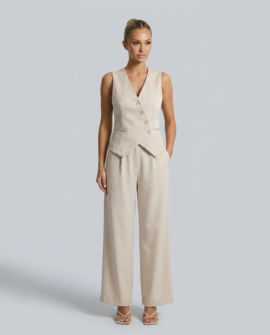 Beryl | Tailored Set with Vest-Style Bodice