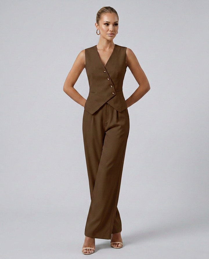 Beryl | Tailored Set with Vest-Style Bodice