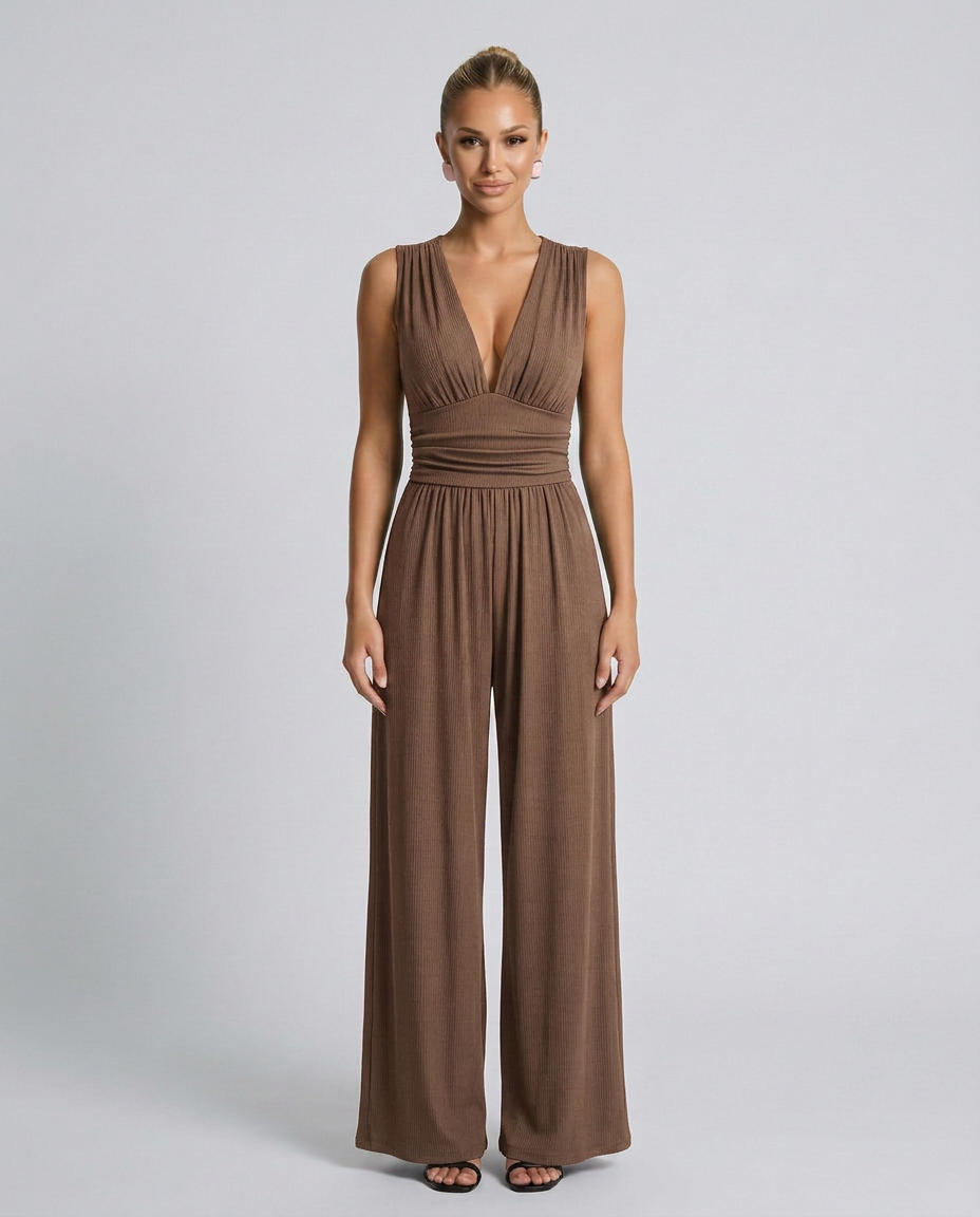 Berta | Wide-Leg Jumpsuit with V-Neck