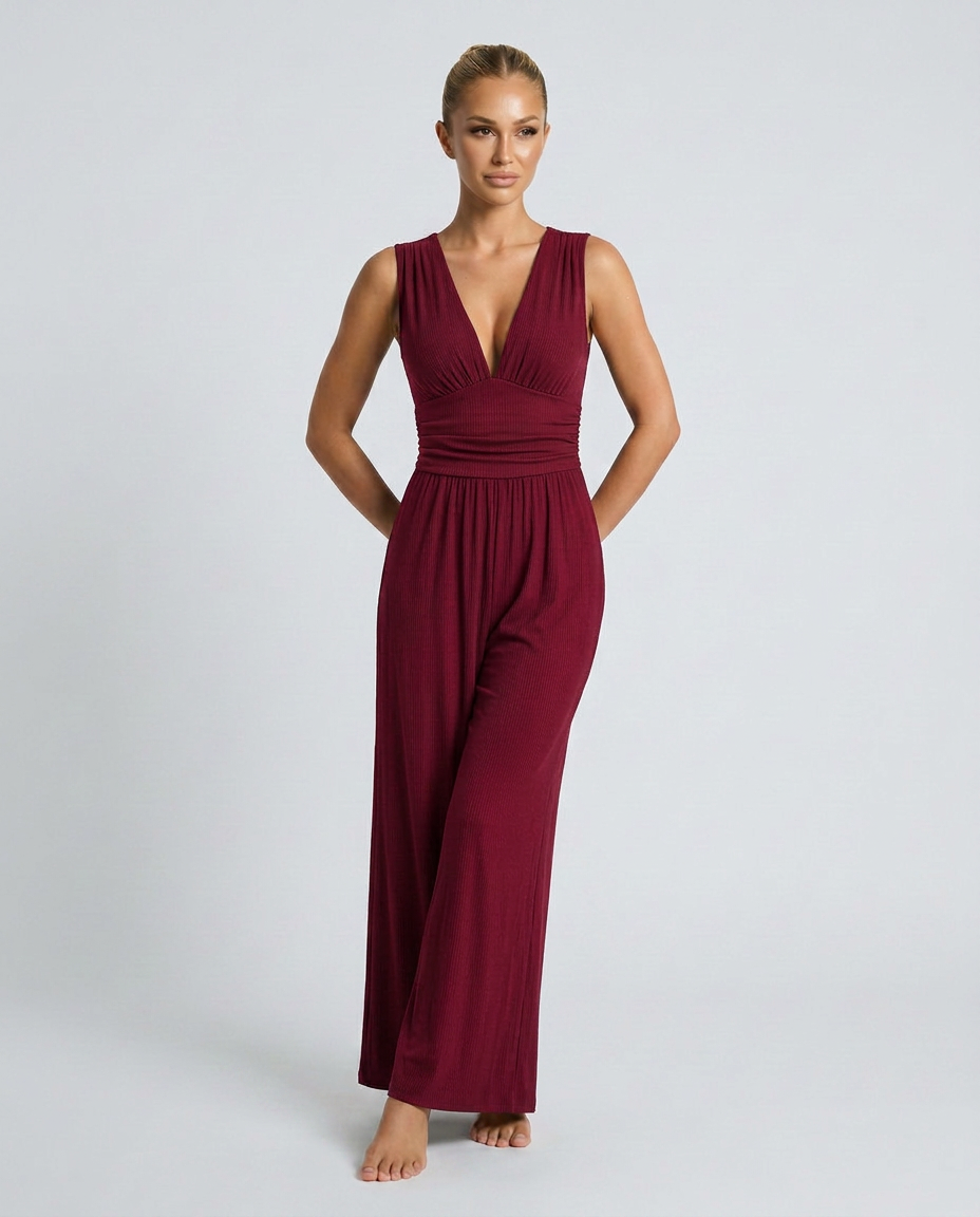 Berta | Wide-Leg Jumpsuit with V-Neck