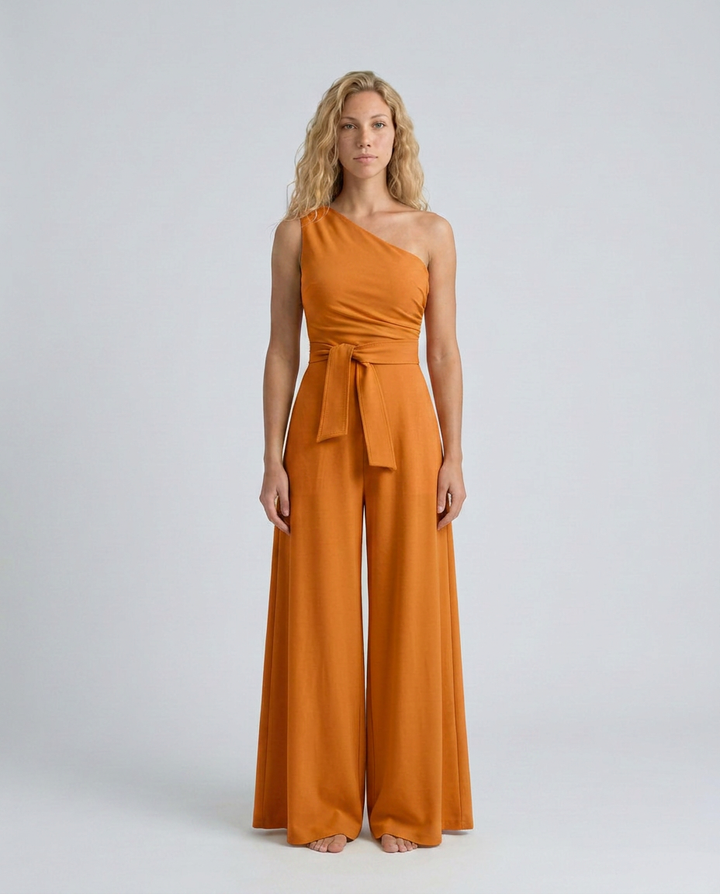 Ilene | One-Shoulder Jumpsuit with Wide-Leg Trousers