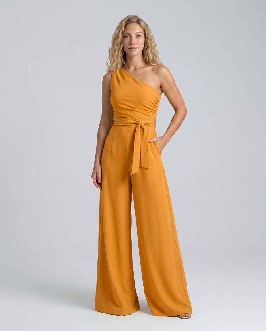 Ilene | One-Shoulder Jumpsuit with Wide-Leg Trousers