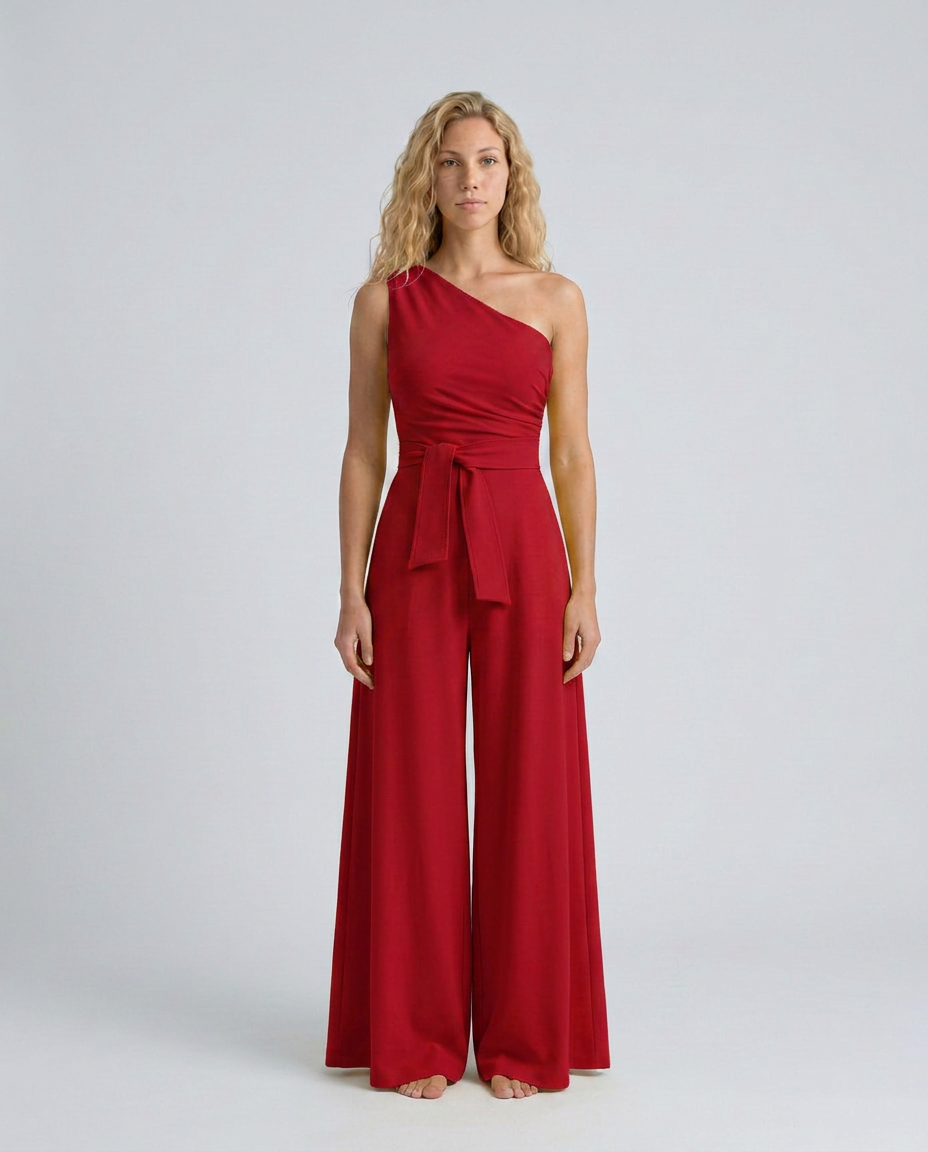 Ilene | One-Shoulder Jumpsuit with Wide-Leg Trousers