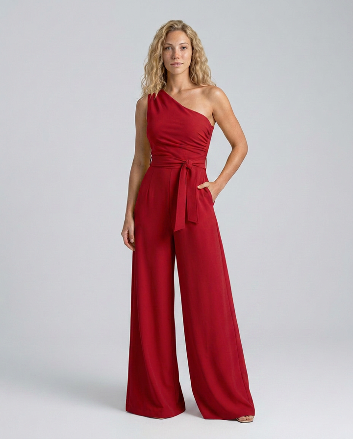 Ilene | One-Shoulder Jumpsuit with Wide-Leg Trousers