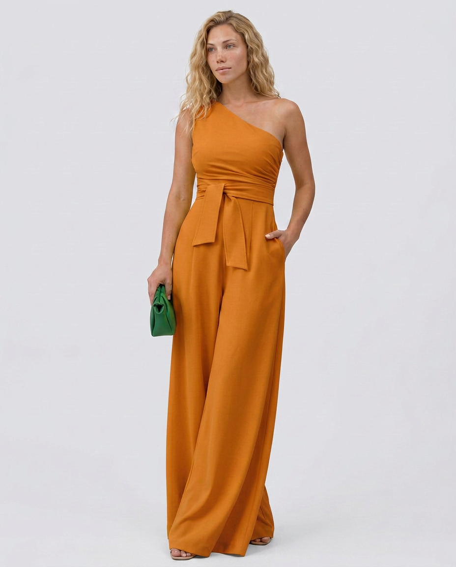Ilene | One-Shoulder Jumpsuit with Wide-Leg Trousers