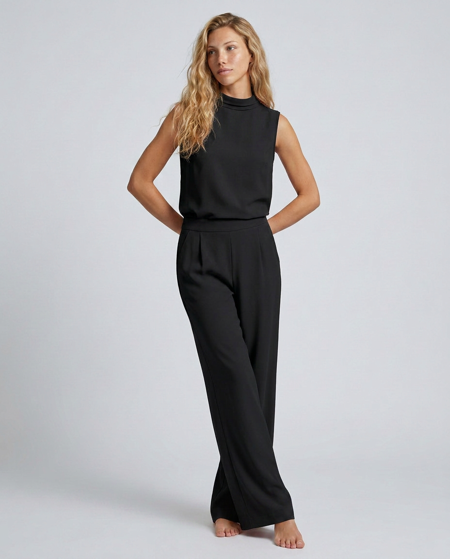 Sheri | Sleeveless Wide-Leg Jumpsuit with High Neck