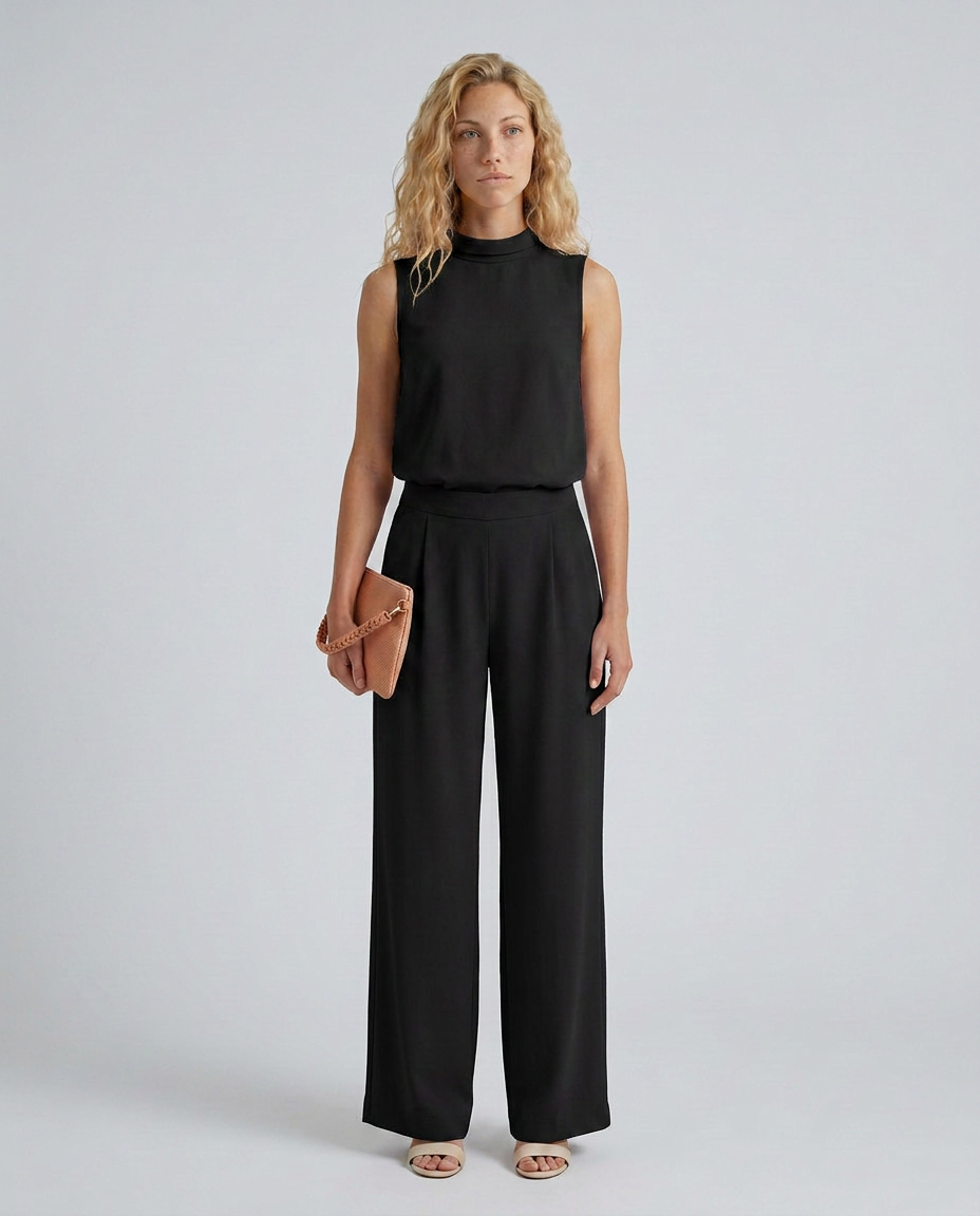 Sheri | Sleeveless Wide-Leg Jumpsuit with High Neck