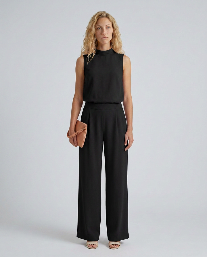 Sheri | Sleeveless Wide-Leg Jumpsuit with High Neck