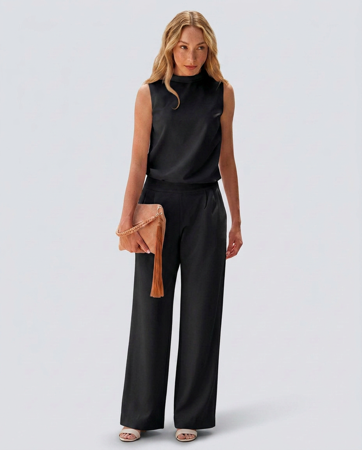 Sheri | Sleeveless Wide-Leg Jumpsuit with High Neck