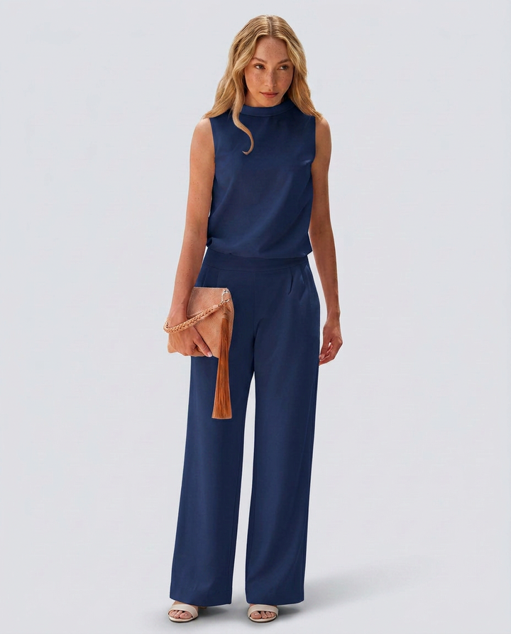 Sheri | Sleeveless Wide-Leg Jumpsuit with High Neck