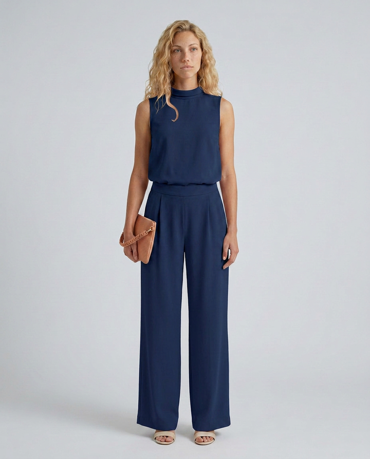 Sheri | Sleeveless Wide-Leg Jumpsuit with High Neck