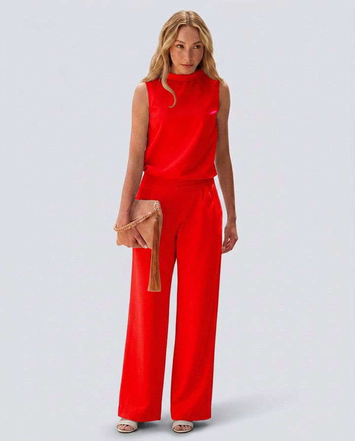 Sheri | Sleeveless Wide-Leg Jumpsuit with High Neck
