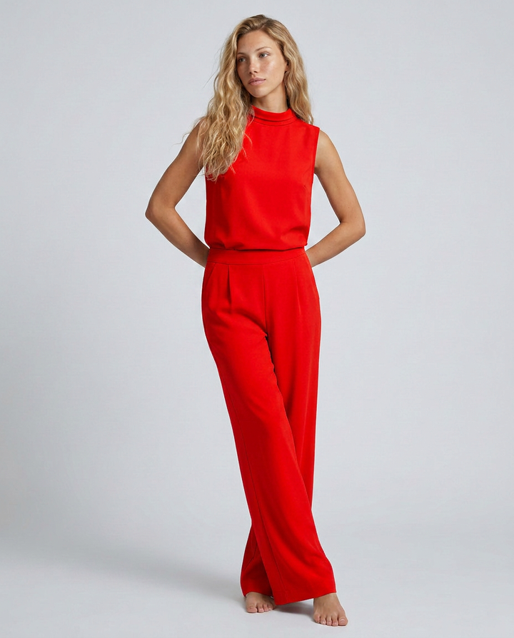 Sheri | Sleeveless Wide-Leg Jumpsuit with High Neck