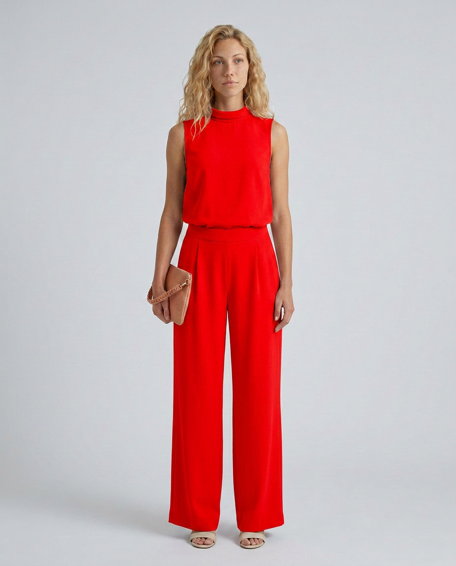 Sheri | Sleeveless Wide-Leg Jumpsuit with High Neck