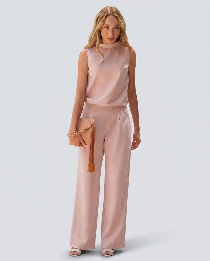 Sheri | Sleeveless Wide-Leg Jumpsuit with High Neck