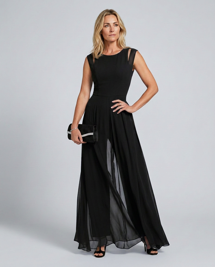 Maggie | Sleeveless Jumpsuit with Wide-Leg Trousers