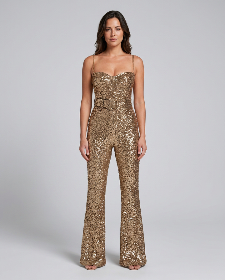 Valentina | Sequin Jumpsuit with Flared Trousers