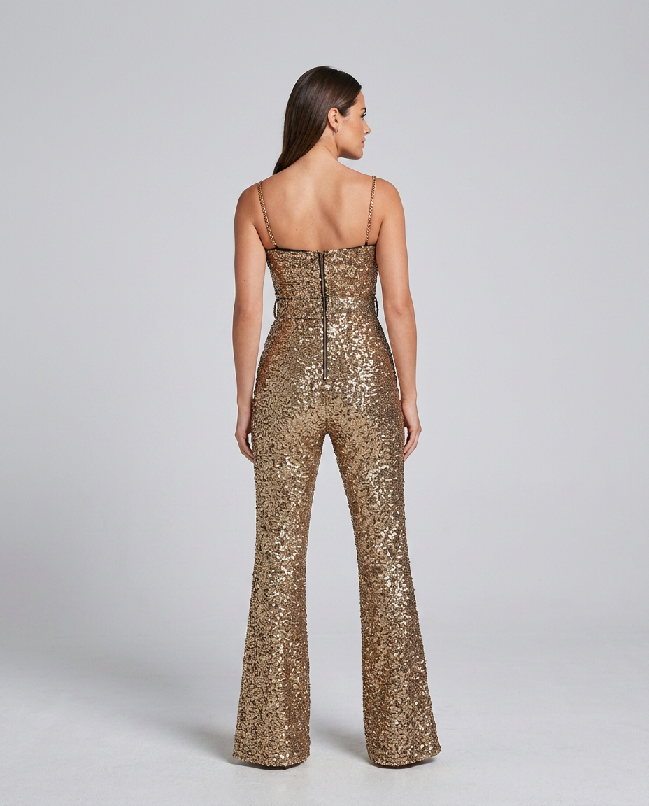 Valentina | Sequin Jumpsuit with Flared Trousers