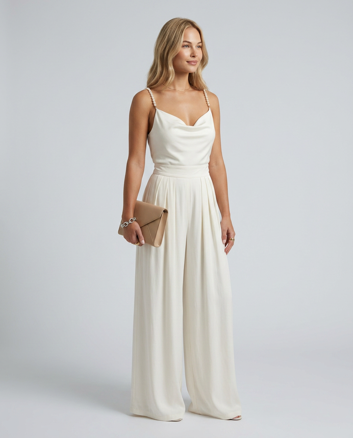 Noelle | Cowl Neck Jumpsuit with Straight-Leg Trousers