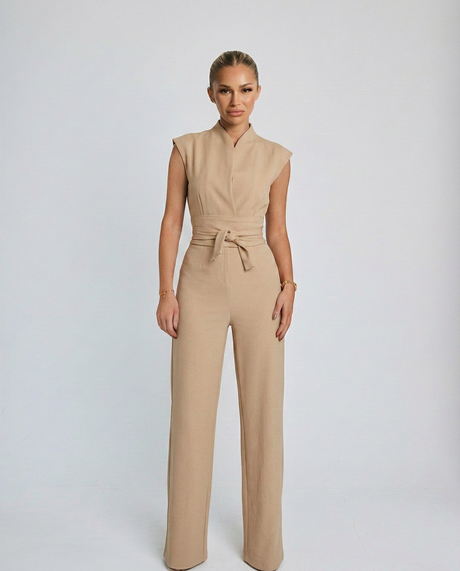 Hillary | Wide-Leg Jumpsuit with Waist Tie