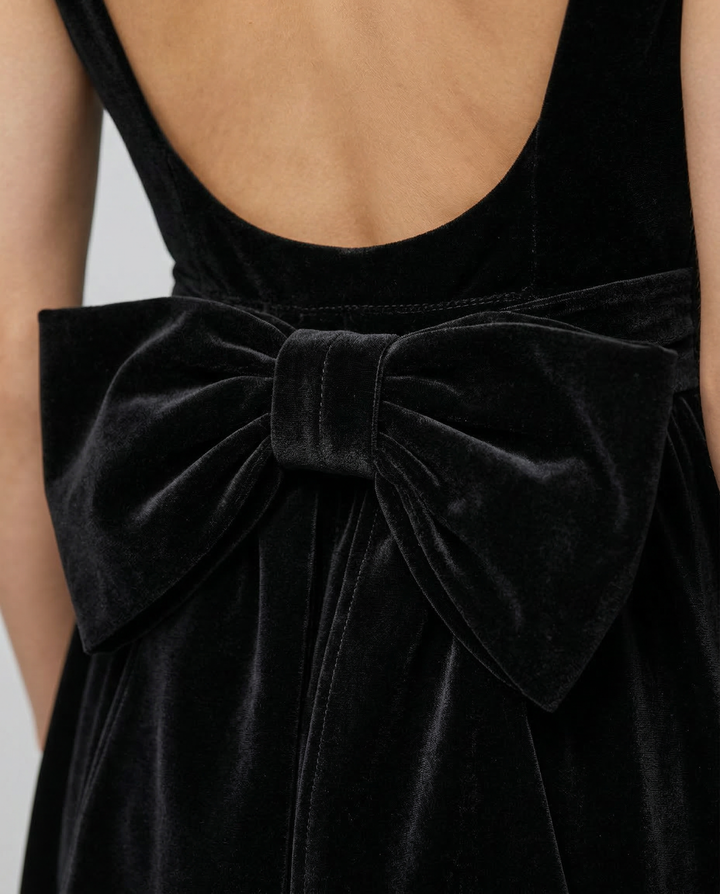 Vivienne | Midi Dress with Open Back and Bow Detail
