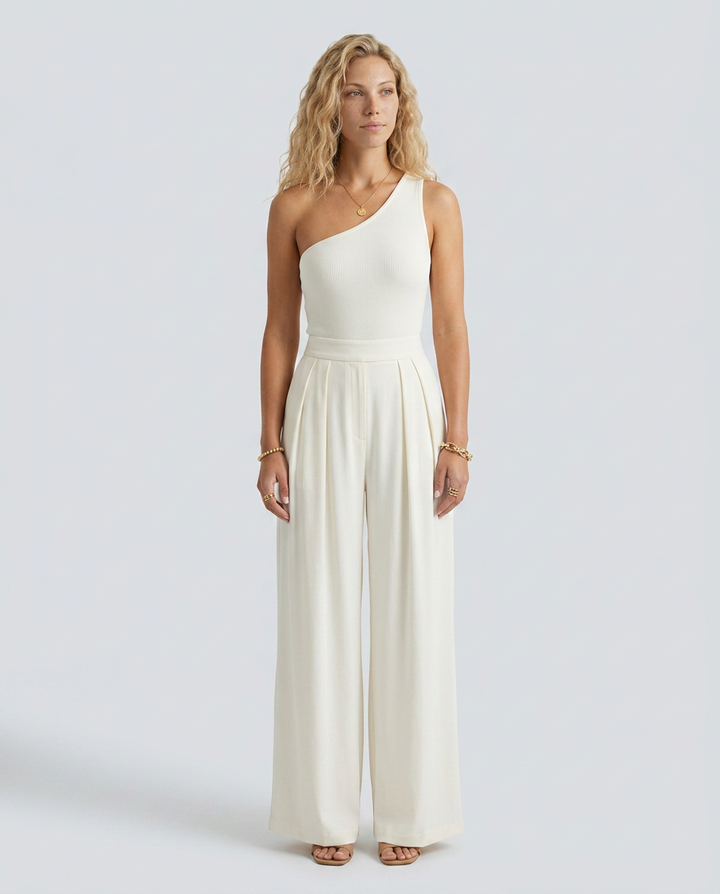 Eloise | One-Shoulder Jumpsuit with Wide-Leg Trousers