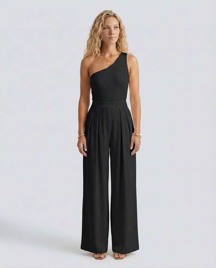 Eloise | One-Shoulder Jumpsuit with Wide-Leg Trousers