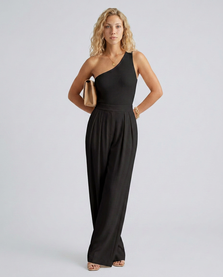 Eloise | One-Shoulder Jumpsuit with Wide-Leg Trousers