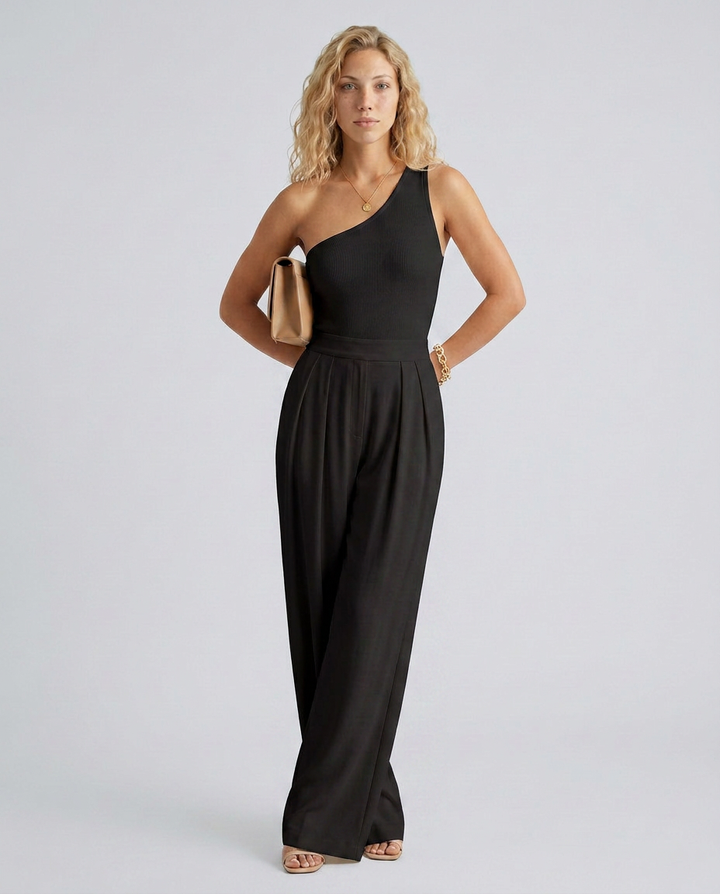 Eloise | One-Shoulder Jumpsuit with Wide-Leg Trousers