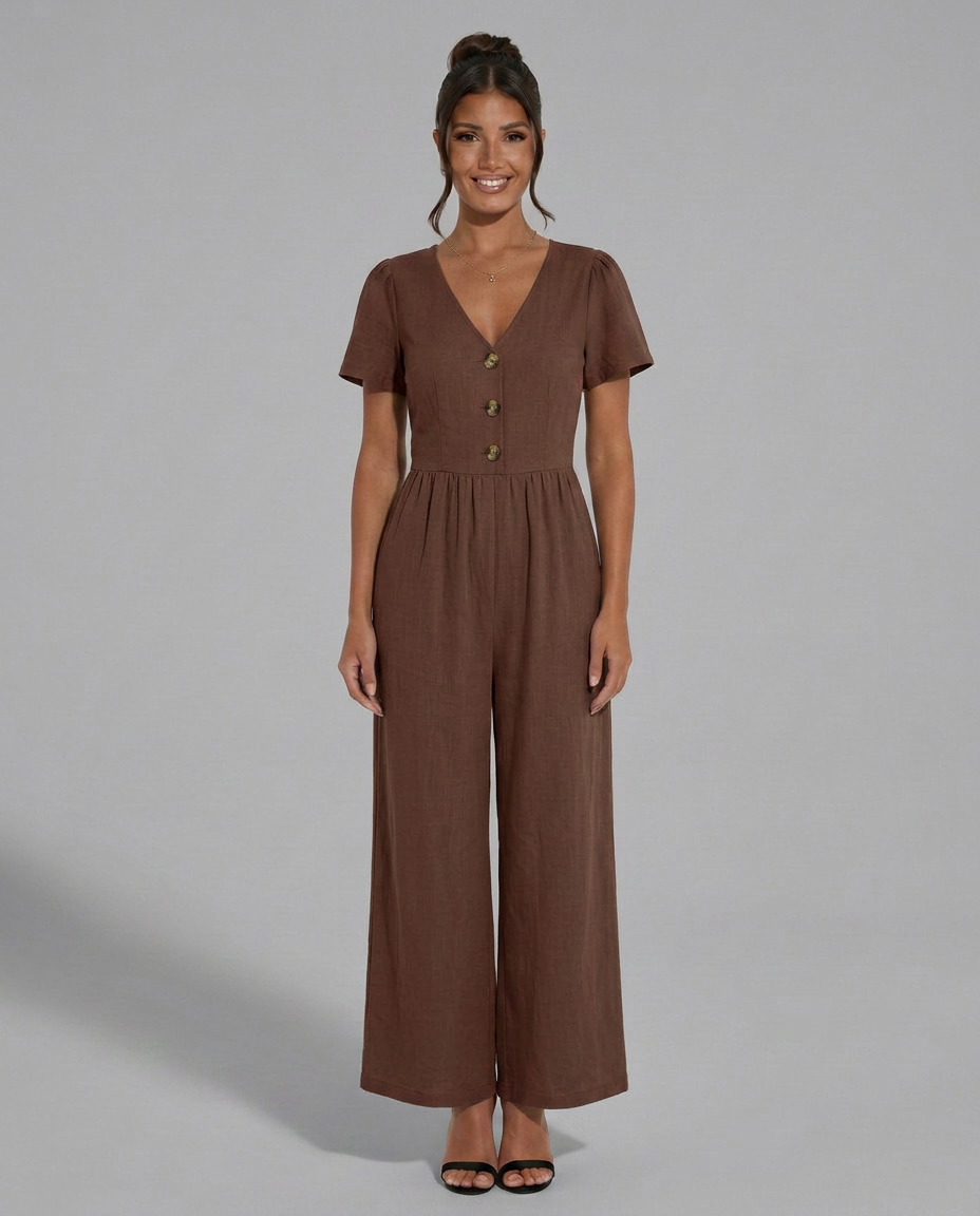 Brandy | Wide-Leg Jumpsuit with Button Detail