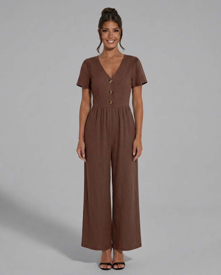 Brandy | Wide-Leg Jumpsuit with Button Detail