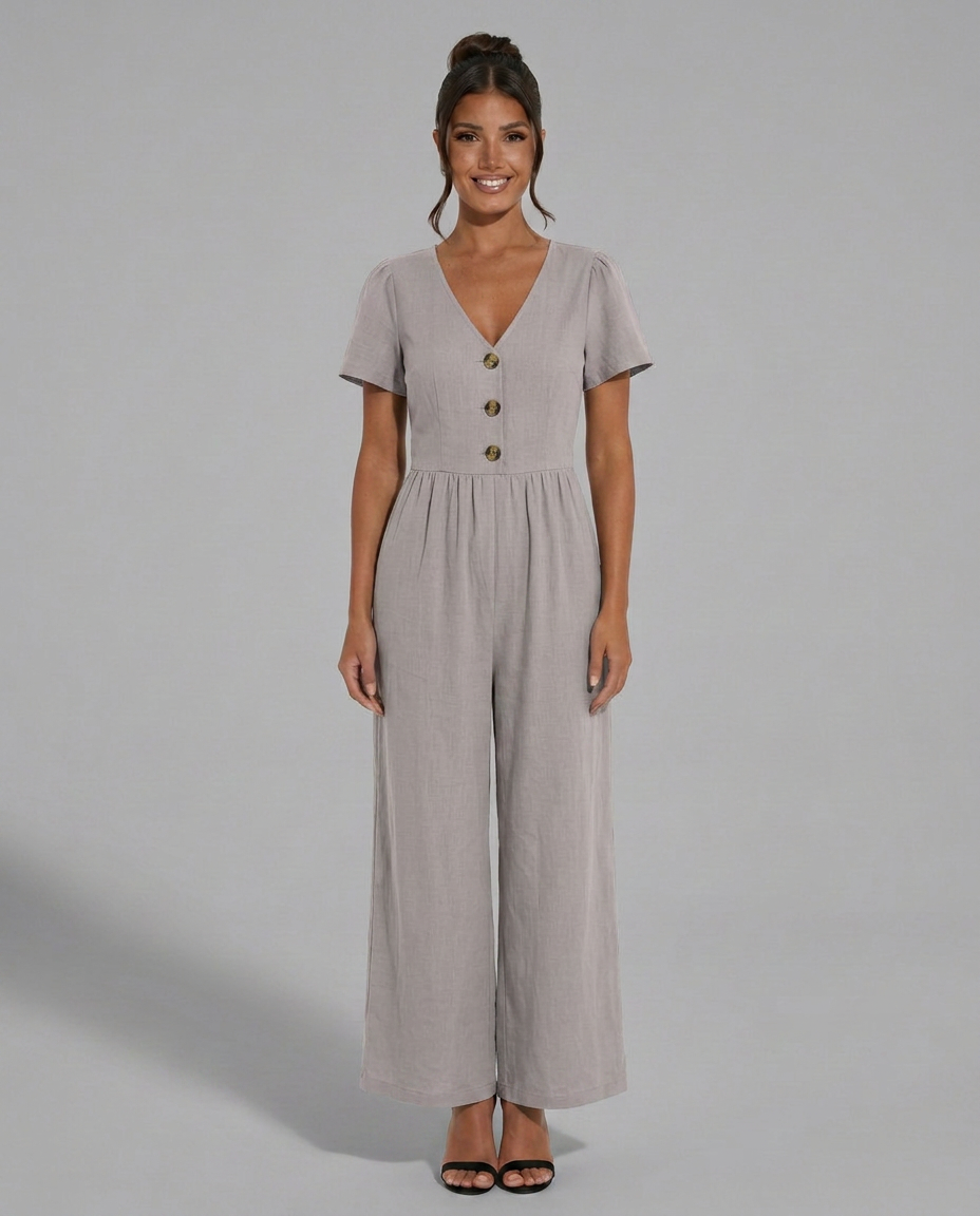 Brandy | Wide-Leg Jumpsuit with Button Detail