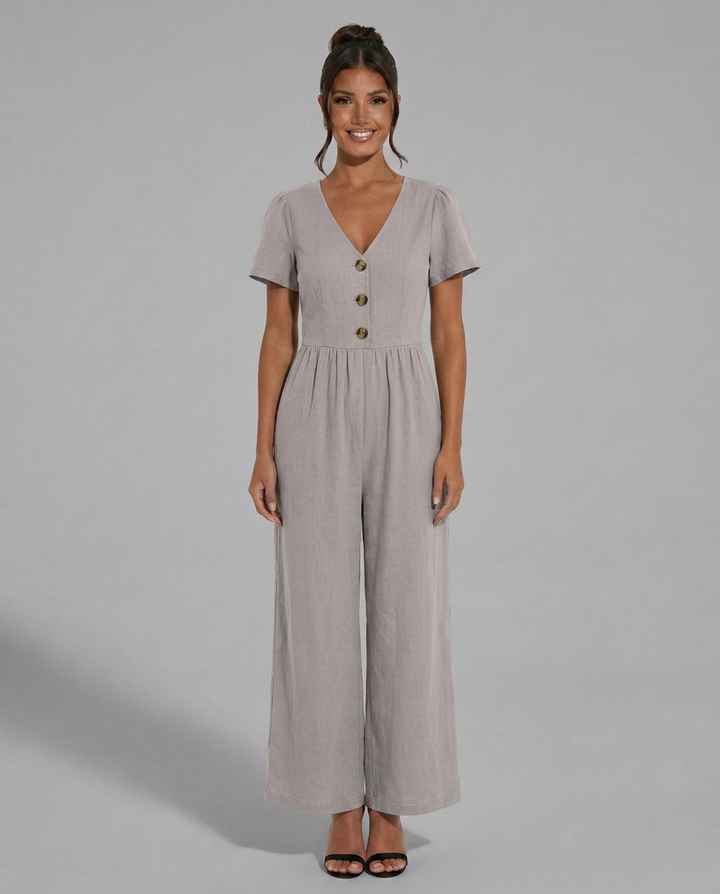 Brandy | Wide-Leg Jumpsuit with Button Detail