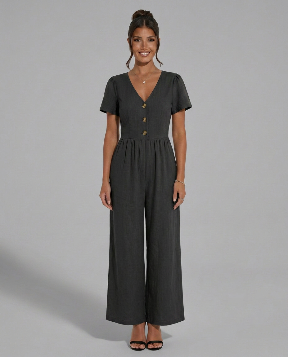 Brandy | Wide-Leg Jumpsuit with Button Detail