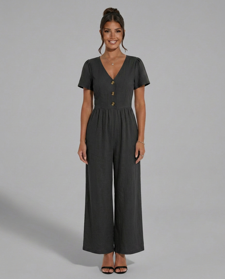 Brandy | Wide-Leg Jumpsuit with Button Detail